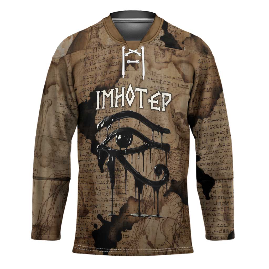 Imhotep Eye of Horus Hockey Jersey Papyrus Scrolls Ancient Egyptian Medicine