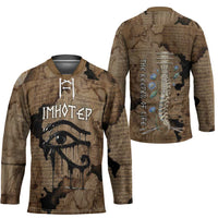 Imhotep Eye of Horus Hockey Jersey Papyrus Scrolls Ancient Egyptian Medicine