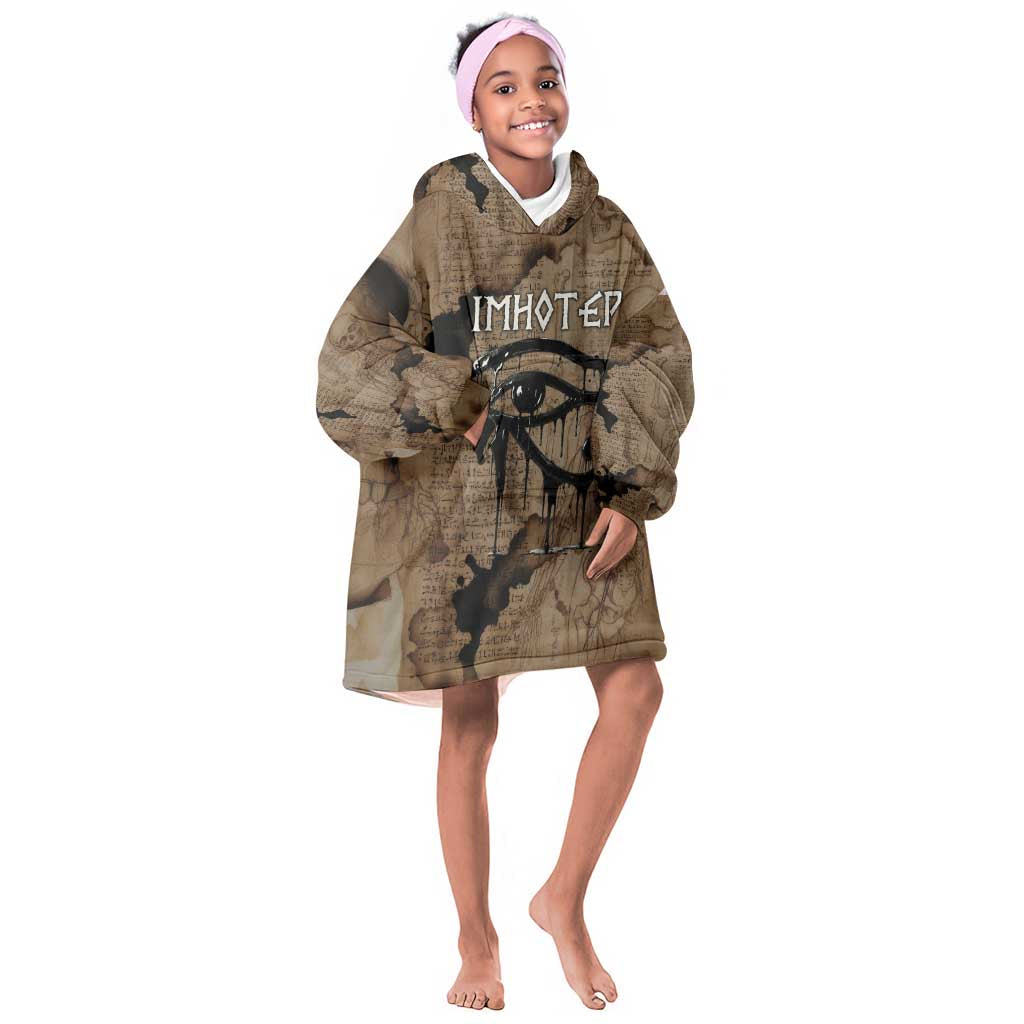 Imhotep Eye of Horus Kid Wearable Blanket Hoodie Papyrus Scrolls Ancient Egyptian Medicine