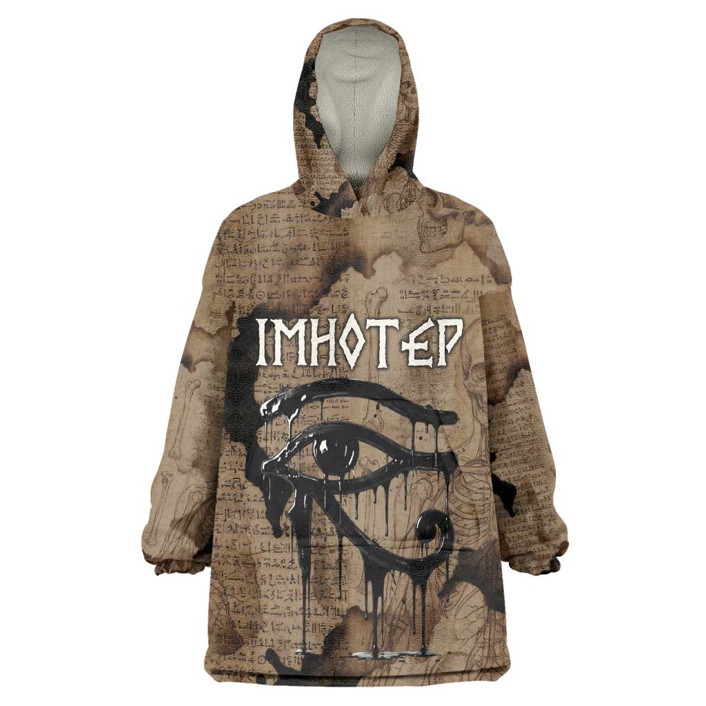 Imhotep Eye of Horus Kid Wearable Blanket Hoodie Papyrus Scrolls Ancient Egyptian Medicine