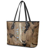 Imhotep Eye of Horus Leather Tote Bag Papyrus Scrolls Ancient Egyptian Medicine