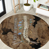 Imhotep Eye of Horus Round Carpet Papyrus Scrolls Ancient Egyptian Medicine