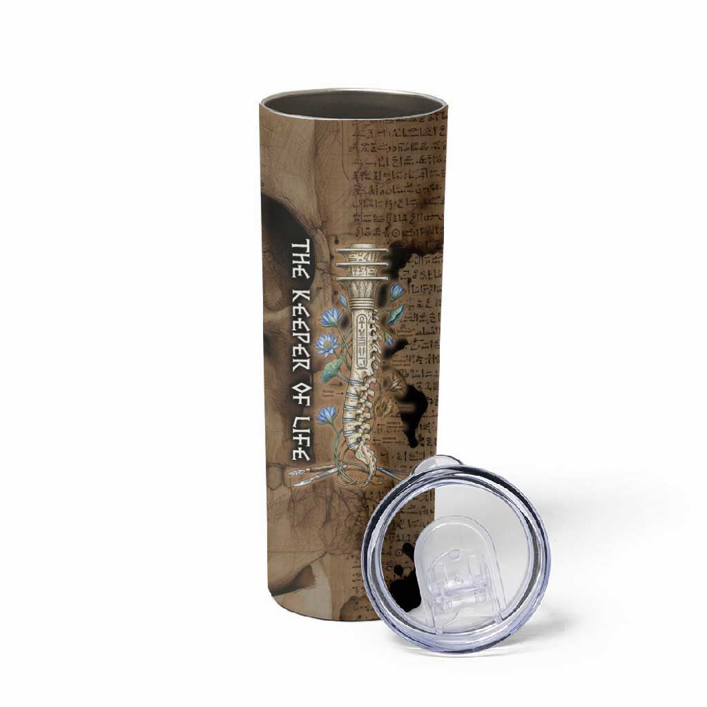 Imhotep Eye of Horus Skinny Tumbler Papyrus Scrolls Ancient Egyptian Medicine