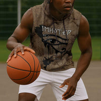 Imhotep Eye of Horus Sleeveless Hoodie Papyrus Scrolls Ancient Egyptian Medicine