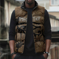 Imhotep Eye of Horus Sleeveless Puffer Jacket Papyrus Scrolls Ancient Egyptian Medicine
