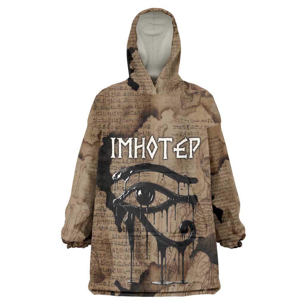 Imhotep Eye of Horus Wearable Blanket Hoodie Papyrus Scrolls Ancient Egyptian Medicine