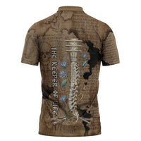 Imhotep Eye of Horus Zipper Polo Shirt Papyrus Scrolls Ancient Egyptian Medicine