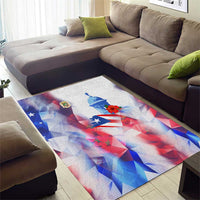 Puerto Rico Area Rug with Coqui Frog, Hibiscus Flowers, and Flag Landmark Design - Wonder Print Shop