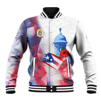 Puerto Rico Baseball Jacket with Coqui Frog, Hibiscus Flowers, and Flag Landmark Design - Wonder Print Shop