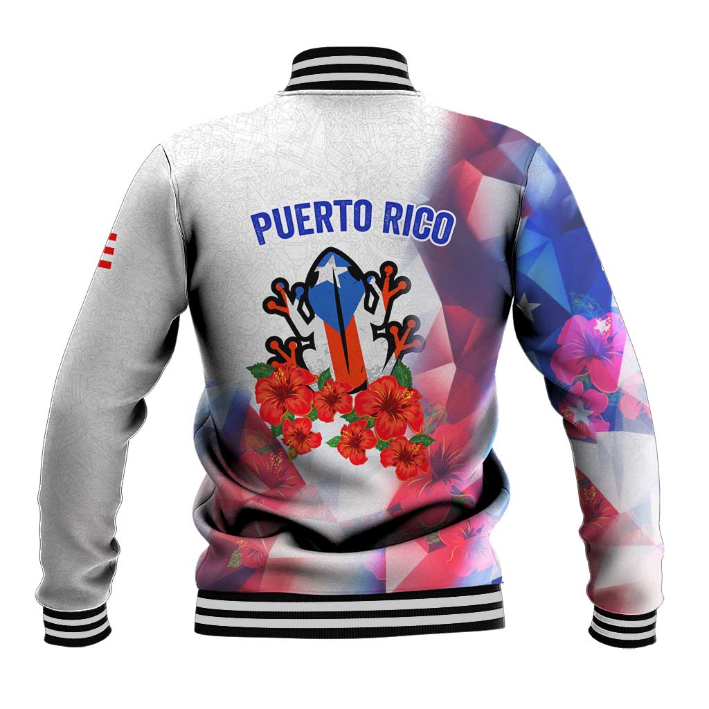 Puerto Rico Baseball Jacket with Coqui Frog, Hibiscus Flowers, and Flag Landmark Design - Wonder Print Shop