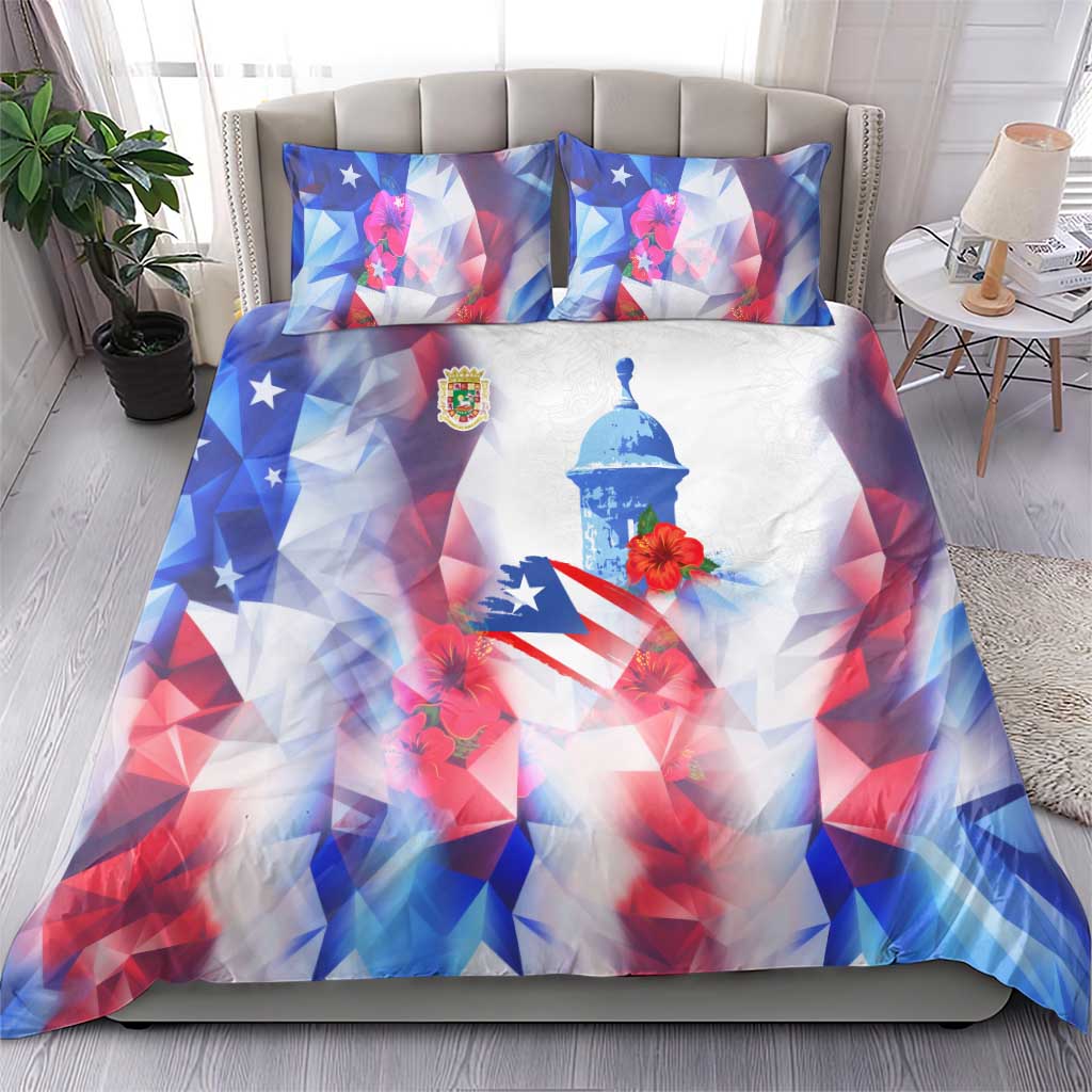 Puerto Rico Bedding Set with Coqui Frog, Hibiscus Flowers, and Flag Landmark Design - Wonder Print Shop