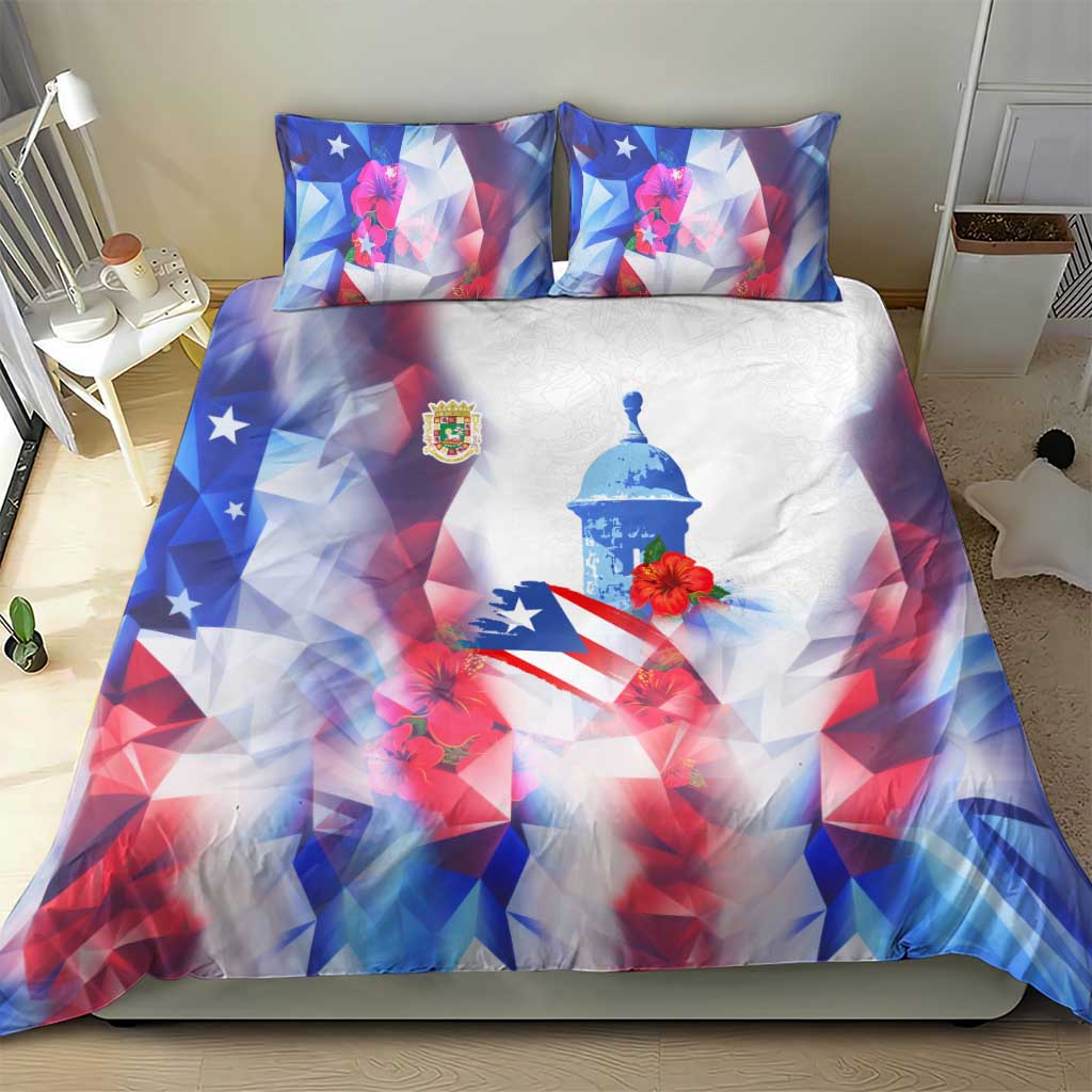 Puerto Rico Bedding Set with Coqui Frog, Hibiscus Flowers, and Flag Landmark Design - Wonder Print Shop
