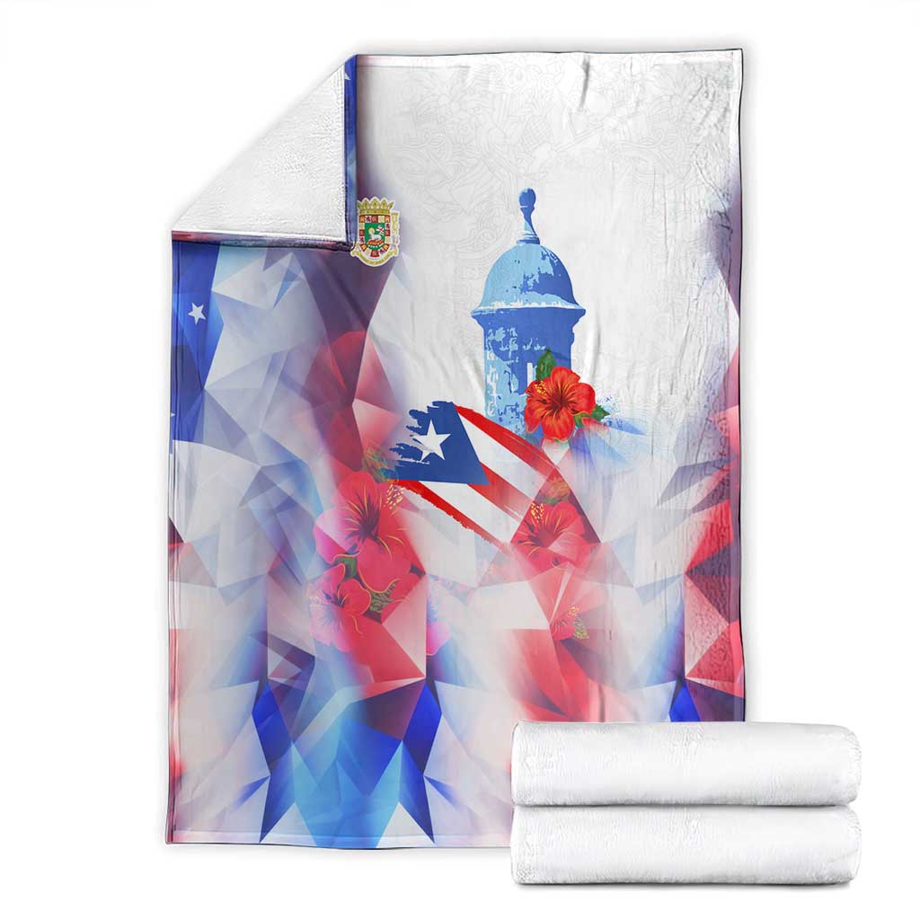 Puerto Rico Blanket with Coqui Frog, Hibiscus Flowers, and Flag Landmark Design - Wonder Print Shop