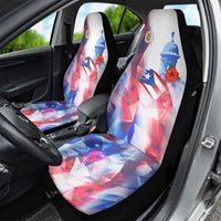 Puerto Rico Car Seat Cover with Coqui Frog, Hibiscus Flowers, and Flag Landmark Design - Wonder Print Shop