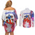 Puerto Rico Couples Matching Off Shoulder Short Dress and Long Sleeve Button Shirt with Coqui Frog, Hibiscus Flowers, and Flag Landmark Design - Wonder Print Shop