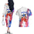 Puerto Rico Couples Matching Off The Shoulder Long Sleeve Dress and Hawaiian Shirt with Coqui Frog, Hibiscus Flowers, and Flag Landmark Design - Wonder Print Shop