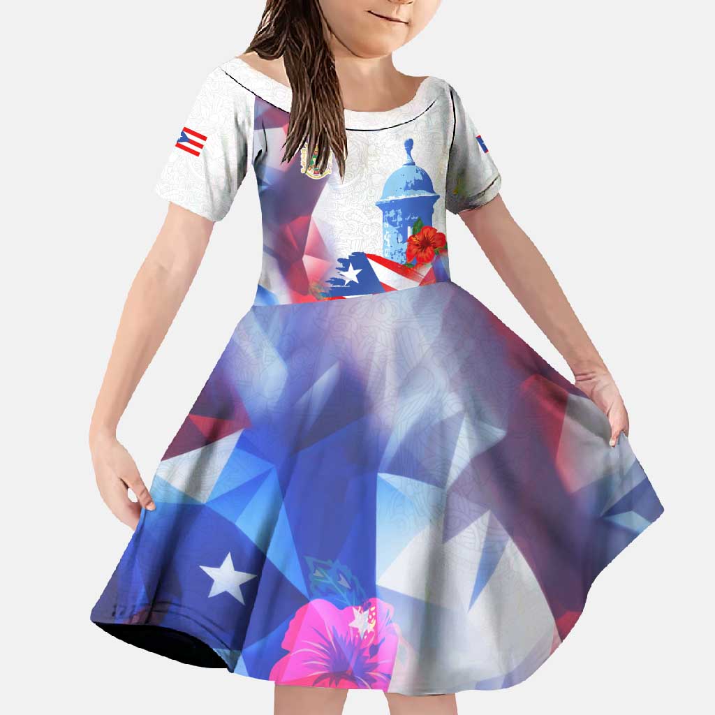 Puerto Rico Family Matching Off Shoulder Maxi Dress and Hawaiian Shirt with Coqui Frog, Hibiscus Flowers, and Flag Landmark Design - Wonder Print Shop