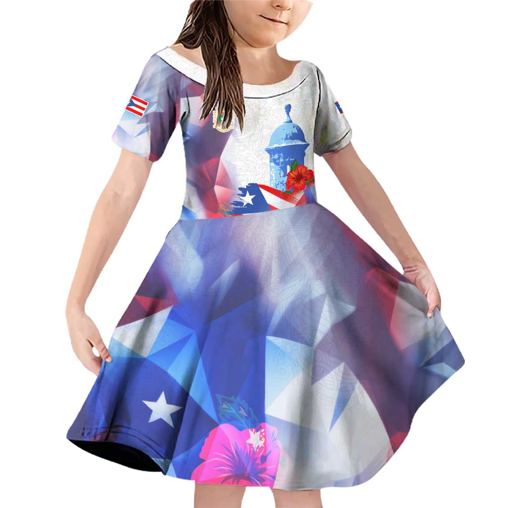 Puerto Rico Family Matching Off Shoulder Short Dress and Hawaiian Shirt with Coqui Frog, Hibiscus Flowers, and Flag Landmark Design - Wonder Print Shop