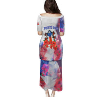 Puerto Rico Family Matching Puletasi and Hawaiian Shirt with Coqui Frog, Hibiscus Flowers, and Flag Landmark Design - Wonder Print Shop