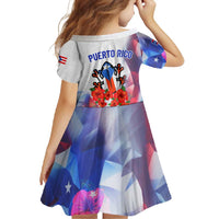Puerto Rico Family Matching Short Sleeve Bodycon Dress and Hawaiian Shirt with Coqui Frog, Hibiscus Flowers, and Flag Landmark Design - Wonder Print Shop