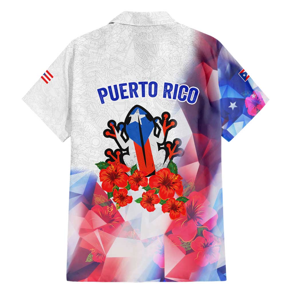 Puerto Rico Family Matching Short Sleeve Bodycon Dress and Hawaiian Shirt with Coqui Frog, Hibiscus Flowers, and Flag Landmark Design - Wonder Print Shop