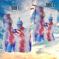 Puerto Rico Garden Flag with Coqui Frog, Hibiscus Flowers, and Flag Landmark Design - Wonder Print Shop