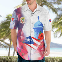 Puerto Rico Hawaiian Shirt with Coqui Frog, Hibiscus Flowers, and Flag Landmark Design - Wonder Print Shop
