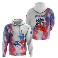 Puerto Rico Hoodie with Coqui Frog, Hibiscus Flowers, and Flag Landmark Design - Wonder Print Shop
