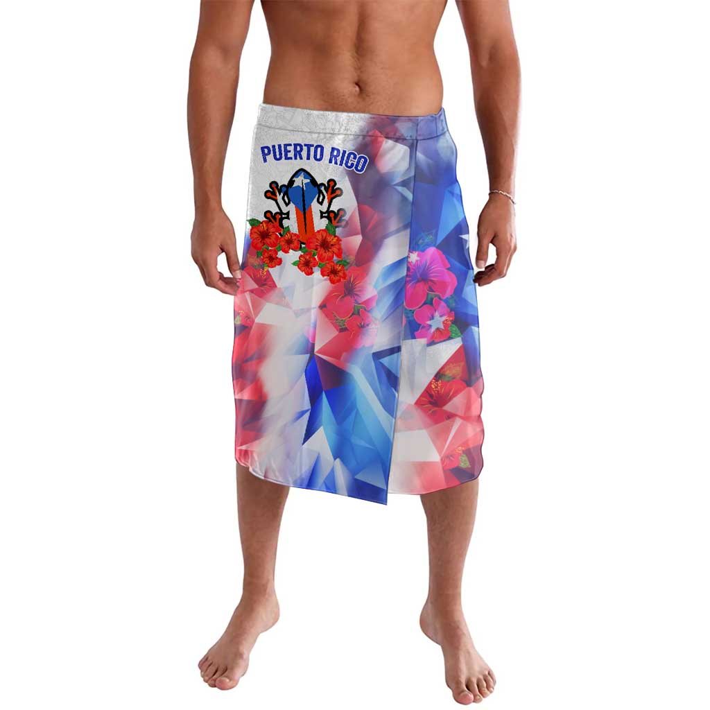 Puerto Rico Lavalava with Coqui Frog, Hibiscus Flowers, and Flag Landmark Design - Wonder Print Shop