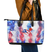 Puerto Rico Leather Tote Bag with Coqui Frog, Hibiscus Flowers, and Flag Landmark Design - Wonder Print Shop