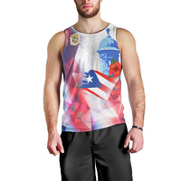 Puerto Rico Men Tank Top with Coqui Frog, Hibiscus Flowers, and Flag Landmark Design - Wonder Print Shop