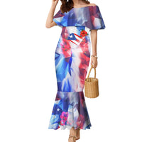 Puerto Rico Mermaid Dress with Coqui Frog, Hibiscus Flowers, and Flag Landmark Design - Wonder Print Shop