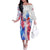 Puerto Rico Off The Shoulder Long Sleeve Dress with Coqui Frog, Hibiscus Flowers, and Flag Landmark Design - Wonder Print Shop