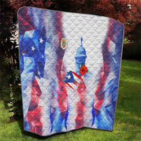 Puerto Rico Quilt with Coqui Frog, Hibiscus Flowers, and Flag Landmark Design - Wonder Print Shop