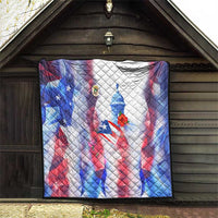 Puerto Rico Quilt with Coqui Frog, Hibiscus Flowers, and Flag Landmark Design - Wonder Print Shop