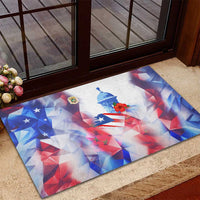 Puerto Rico Rubber Doormat with Coqui Frog, Hibiscus Flowers, and Flag Landmark Design - Wonder Print Shop