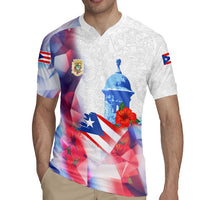 Puerto Rico Rugby Jersey with Coqui Frog, Hibiscus Flowers, and Flag Landmark Design - Wonder Print Shop