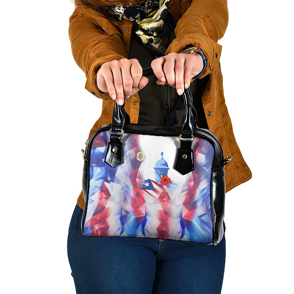 Puerto Rico Shoulder Handbag with Coqui Frog, Hibiscus Flowers, and Flag Landmark Design - Wonder Print Shop