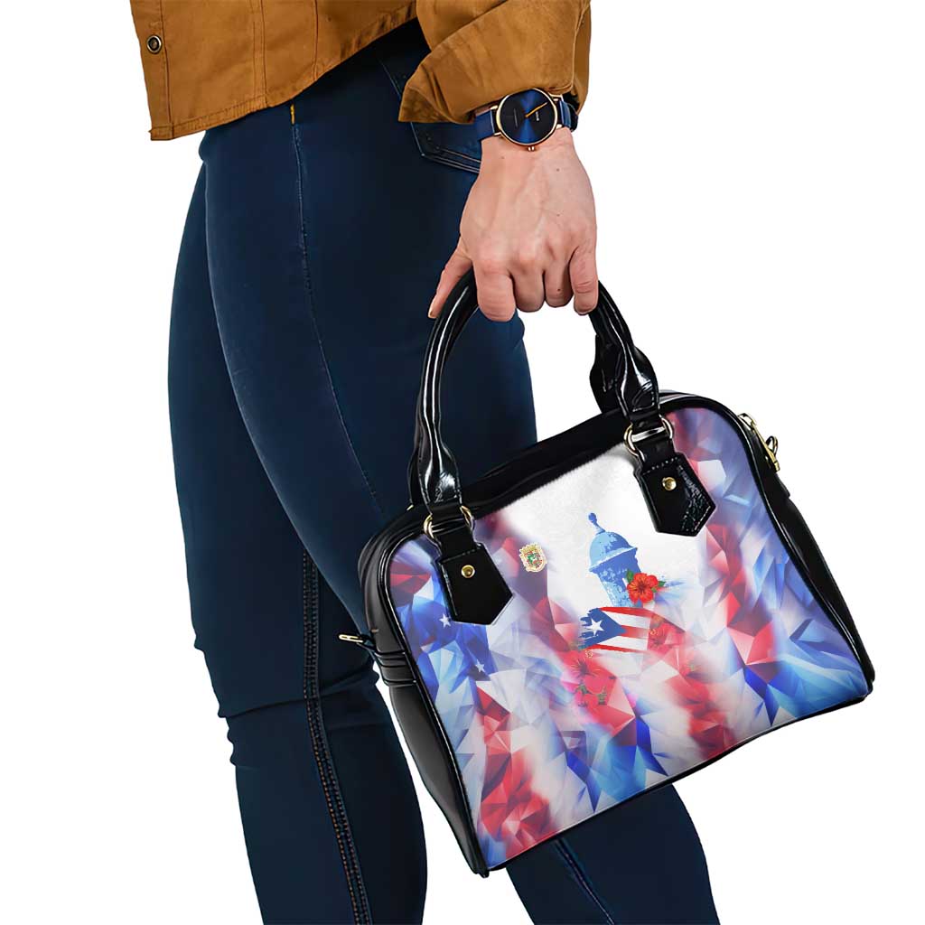 Puerto Rico Shoulder Handbag with Coqui Frog, Hibiscus Flowers, and Flag Landmark Design - Wonder Print Shop