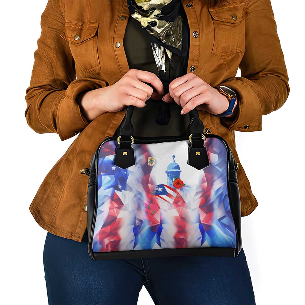 Puerto Rico Shoulder Handbag with Coqui Frog, Hibiscus Flowers, and Flag Landmark Design - Wonder Print Shop