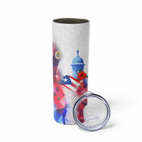 Puerto Rico Skinny Tumbler with Coqui Frog, Hibiscus Flowers, and Flag Landmark Design - Wonder Print Shop