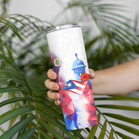 Puerto Rico Skinny Tumbler with Coqui Frog, Hibiscus Flowers, and Flag Landmark Design - Wonder Print Shop