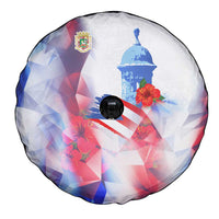 Puerto Rico Spare Tire Cover with Coqui Frog, Hibiscus Flowers, and Flag Landmark Design - Wonder Print Shop