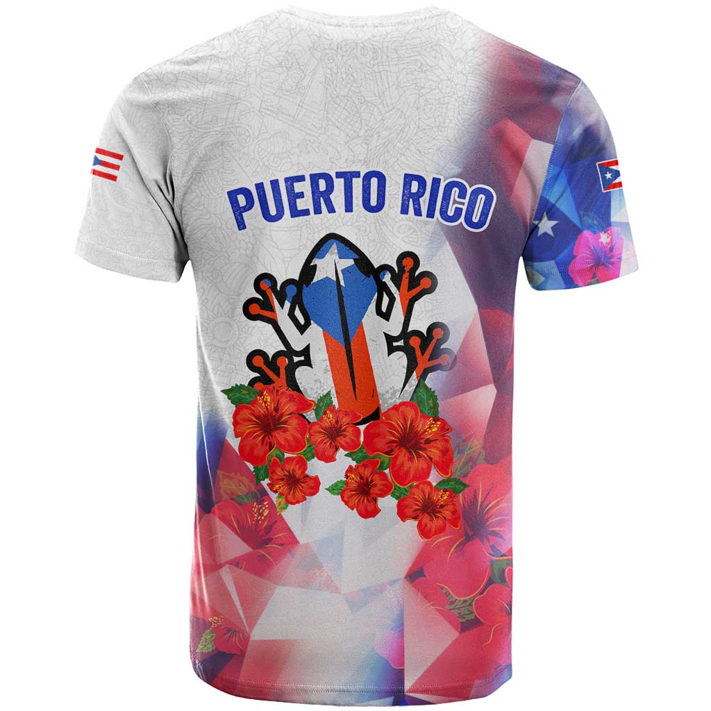 Puerto Rico T Shirt with Coqui Frog, Hibiscus Flowers, and Flag Landmark Design - Wonder Print Shop