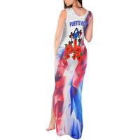Puerto Rico Tank Maxi Dress with Coqui Frog, Hibiscus Flowers, and Flag Landmark Design - Wonder Print Shop
