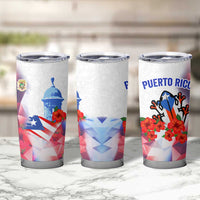 Puerto Rico Tumbler Cup with Coqui Frog, Hibiscus Flowers, and Flag Landmark Design - Wonder Print Shop