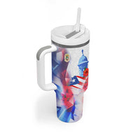 Puerto Rico Tumbler With Handle with Coqui Frog, Hibiscus Flowers, and Flag Landmark Design - Wonder Print Shop