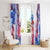 Puerto Rico Window Curtain with Coqui Frog, Hibiscus Flowers, and Flag Landmark Design - Wonder Print Shop