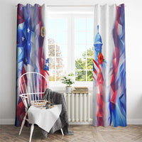 Puerto Rico Window Curtain with Coqui Frog, Hibiscus Flowers, and Flag Landmark Design - Wonder Print Shop