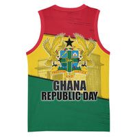 Ghana Republic Day Basketball Jersey Ghanaian Pride Flag Colors With Coat Of Arms And Black Star
